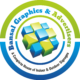 A logo for "Bansal Graphics & Advertisers" featuring a circular design with two concentric rings. The outer ring is split into a lime green top half and a blue bottom half. The top green half has the text "Bansal Graphics & Advertisers" in blue font, while the bottom blue half has "A Complete House of Indoor & Outdoor Signages" in white font. In the center of the circle, there is a 3D graphic of several interconnected cubes in shades of blue and yellow, creating an abstract, dynamic shape. The overall background of the image is a light gray.